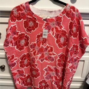 LOFT Floral Wedge Sweater Tee NWT